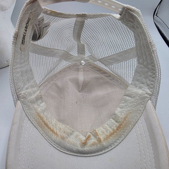 Billabong Mens Adjustable White Mesh Trucker Hat Patriotic Palm Tree Snapback - Picture 7 of 10